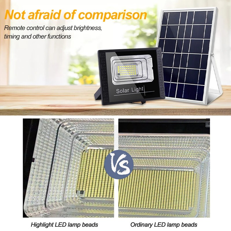 Outdoor Solar Panel LED Street Flood Lights Dusk To Dawn Road Remote Wall Lamp gallery