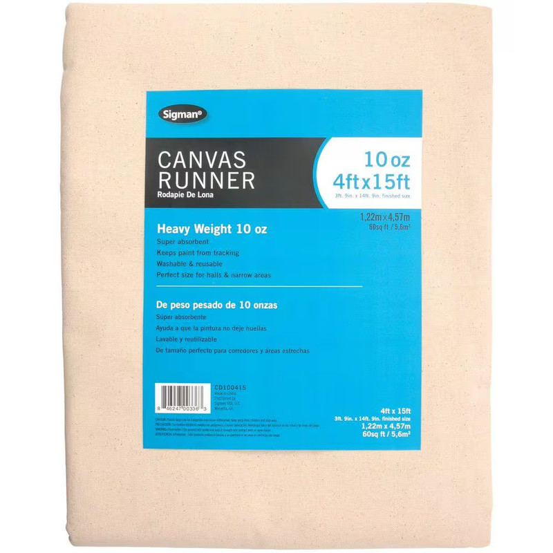 3 Ft. 9 In. X 14 Ft. 9 In., 10 Oz. Canvas Drop Cloth Runner gallery