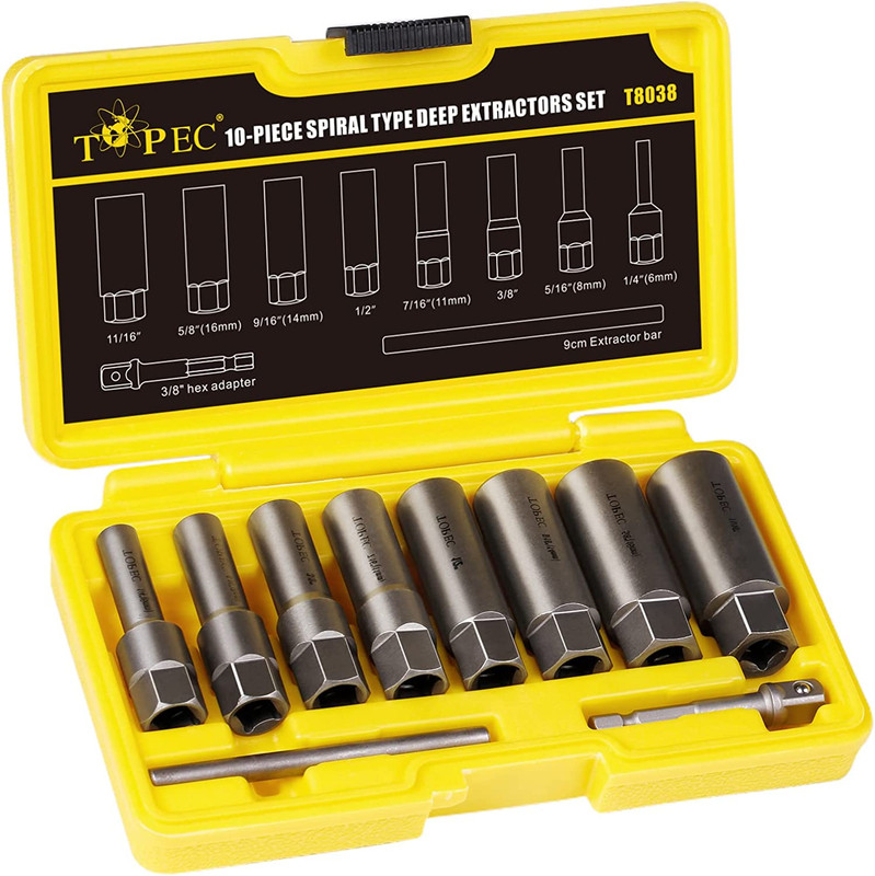 Stripped Bolt Extractor Impact Socket Set 10 PCS Damaged Bolt Remover Easy Out gallery