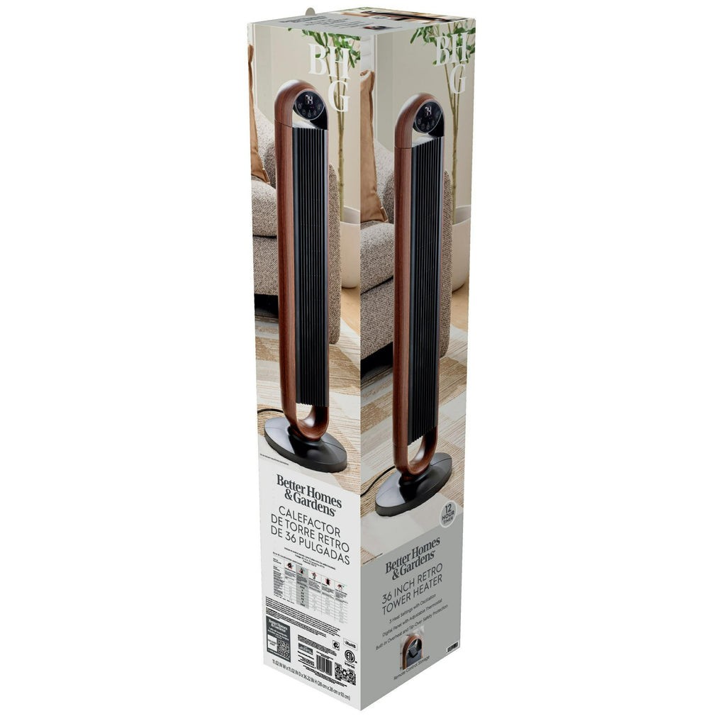 Better Homes & Gardens 36'' 3 Heat Settings Oscillating Tower Heater with Remote gallery