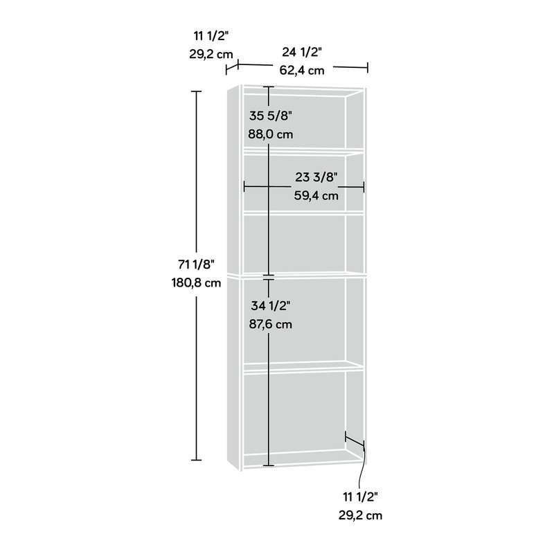 Sauder Beginnings Engineered Wood 5-Shelf Bookcase in Soft White gallery