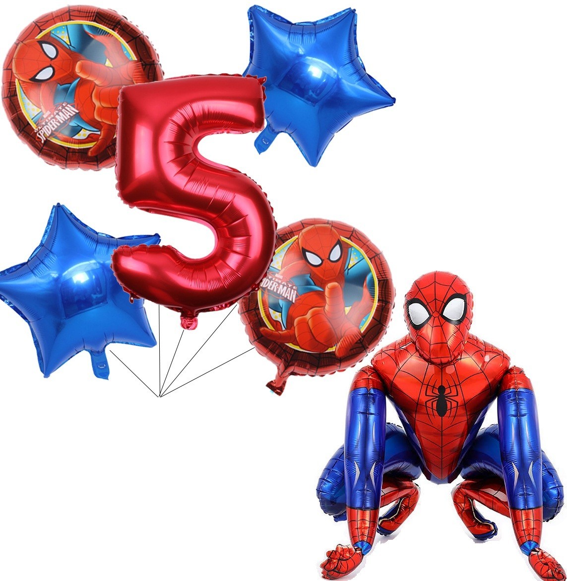 5th Birthday Spider-Man Balloons - Party Supplies Decorations 5 years old gallery