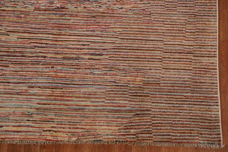 All-Over Pattern Handmade Gabbeh Style Rug 6x10 Ft Striped Modern Wool Carpet gallery