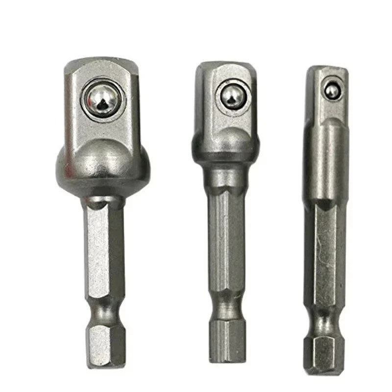 1/4" 3/8" 1/2" Socket Adapter Drill BIts Set Hex Shank Impact Driver Tools - NEW gallery