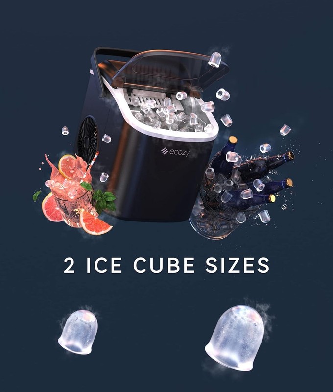 Portable Ice Maker Countertop Ice Machine 26lbs Daily Self-Cleaning Black gallery