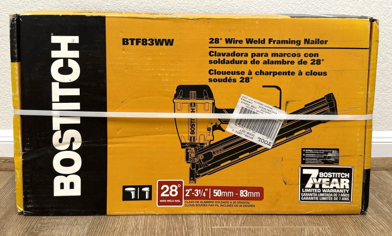 BOSTITCH 28 Degree Pneumatic Top Load Wire Weld Framing Nailer BTF83WW 3.25” gallery
