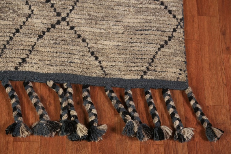 Custom Luxury Hand-Knotted Moroccan Wool Rug Modern Home Decor 6x9 ft gallery