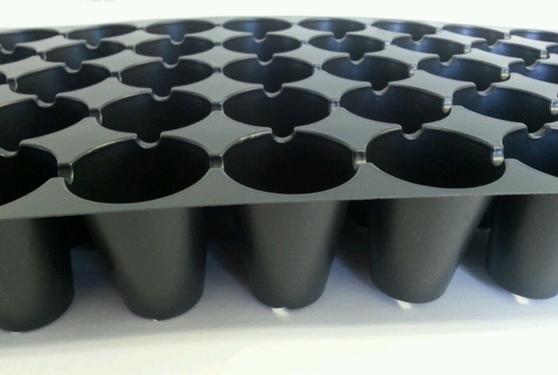 10 Black Plastic PLUG SHEETS - 50 cells per flat- INSERTS SEED STARTING gallery
