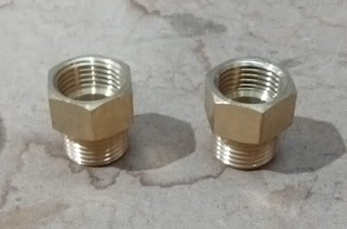 SET OF 2 - Brass Adapter Fitting - 1/2 Inch BSP Female X 1/2 Inch NPT Male gallery
