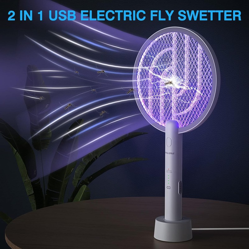⚡2Pack Electric Fly Swatter Bug Zapper Zap Mosquito Killer Pest Insect Racket gallery