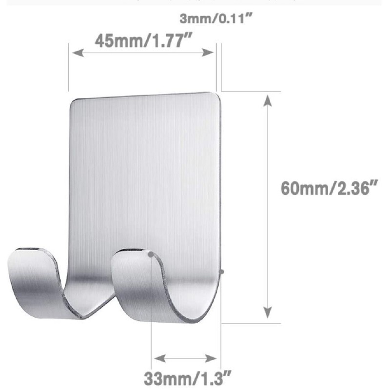 4 Razor Holder Shaving Brush Bracket Wall Adhesive Shower Stainless Steel Hook gallery