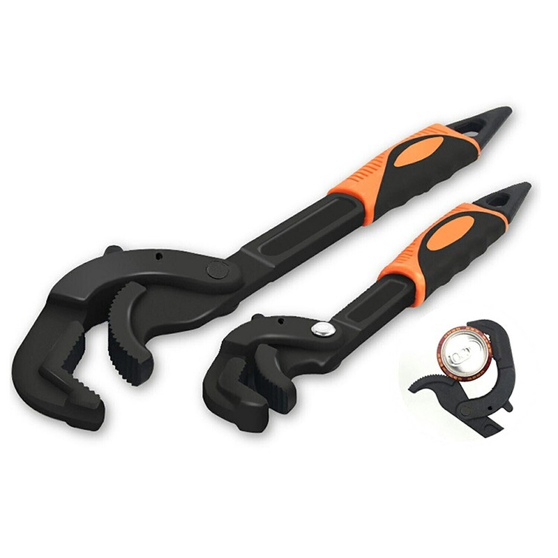2pcs Multi-function Magic Wrench Self-Adjusting Spanner Power Grip Pipe Wrench gallery