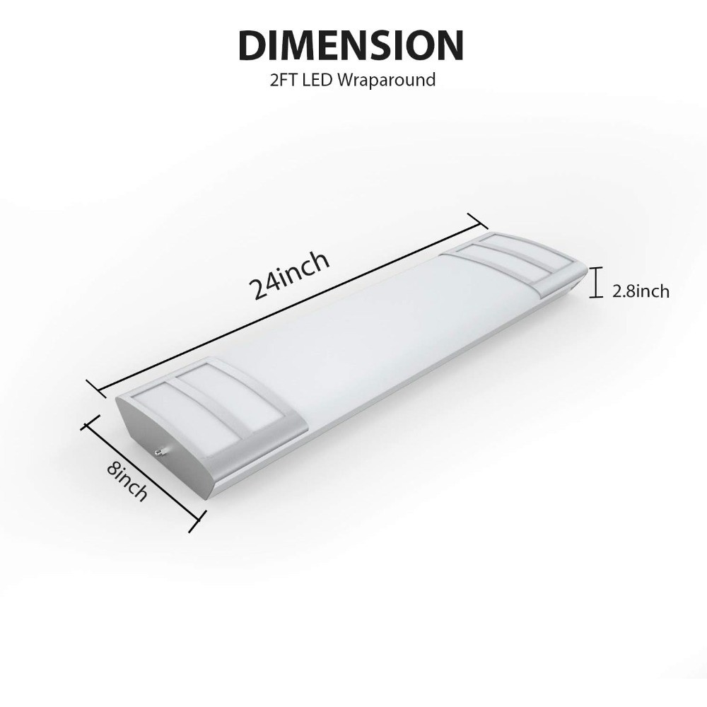 2FT 20W 2200lm LED Flush Mount Ceiling Light 4000K Neutral White, Linear Fixture gallery