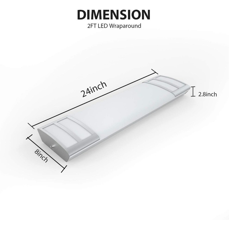 2FT 20W 2200lm LED Flush Mount Ceiling Light 4000K Neutral White, Linear Fixture gallery