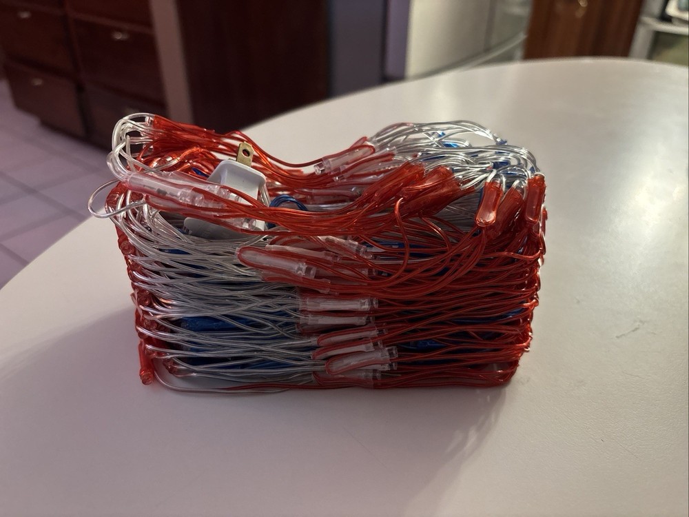 American Flag String Lights, LED Plug-In, Multicolor