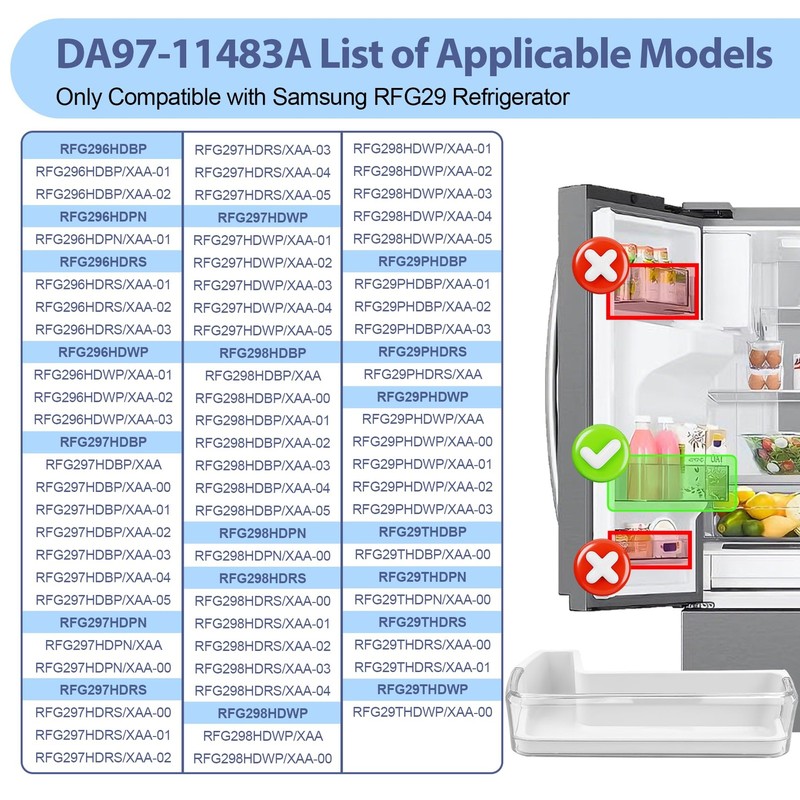 DA97-11478A Refrigerator Door Bin Compatible with Samsung Refrigerator Left M... gallery