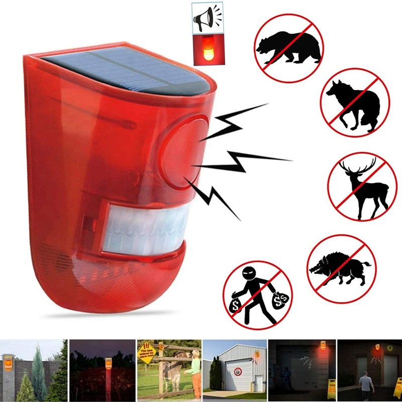 Waterproof Outdoor Solar Powered LED Alarm Lamp Warning Security Flashing Light gallery
