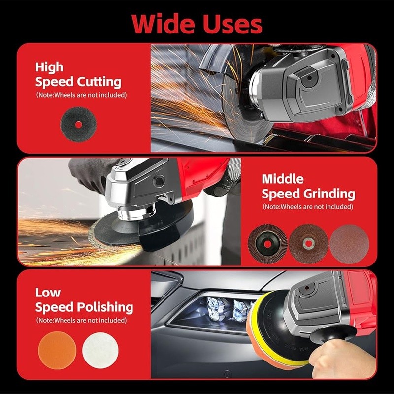 Cordless Angle Grinder 8000RPM Brushless Motor M18 Battery Compatible Safety New gallery