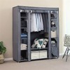 Non Woven Portable Wardrobe, 5 Floors, 12 Compartments, 150 * 45 * 175 Gray New gallery