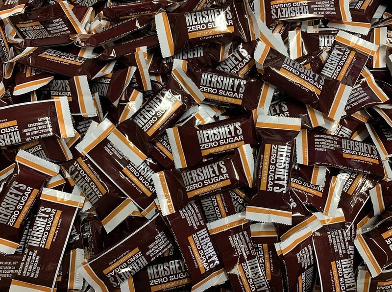 HERSHEY'S Chocolate CARAMEL ZERO SUGAR Miniature Bars, PICK YOUR BAG SIZE NOW!!! gallery