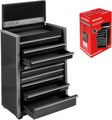 8-Drawer Rolling Black Tool Box, Heavy Duty Micro Roll Cab Steel Stackable Tool