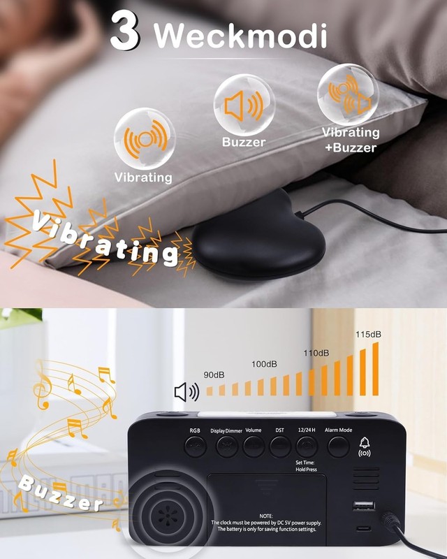 Extra Loud Alarm Clock with Bed Shaker Vibrating Alarm Clock for Heavy Sleepers gallery