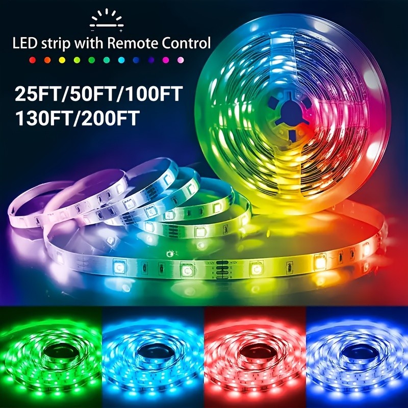 100Ft LED Strip Lights, Smart Light with App Remote Control, RGB LED Lights for gallery