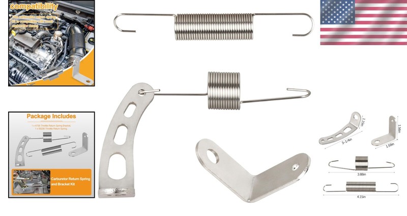 Complete Carburetor Return Spring Kit - Metal Bracket & Throttle Spring Included gallery
