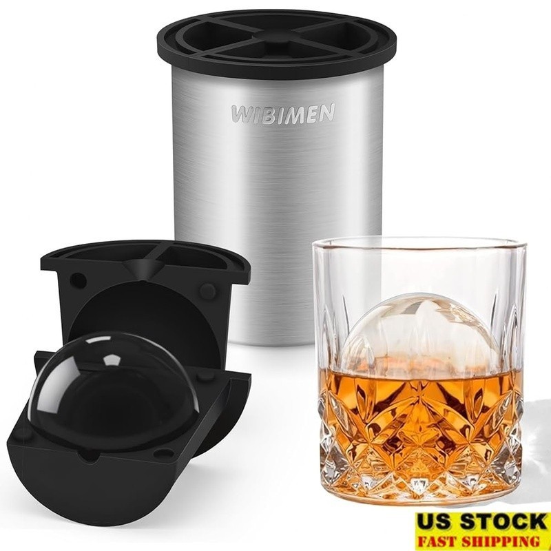 Clear Ice Cube Maker Ball Stainless Steel Ice Maker Whiskey Cocktail Gifts New gallery