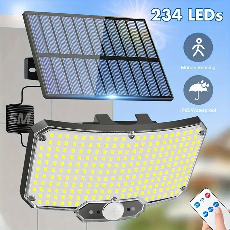 234 LED Solar Motion Sensor Wall Light Indoor Outdoor Garden Security Flood Lamp gallery