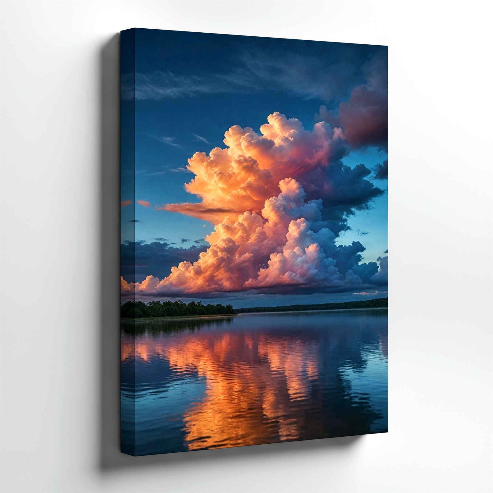 Wall Art Sunset Cloudscape Over Lake Reflection Canvas Print Nature Landscape gallery