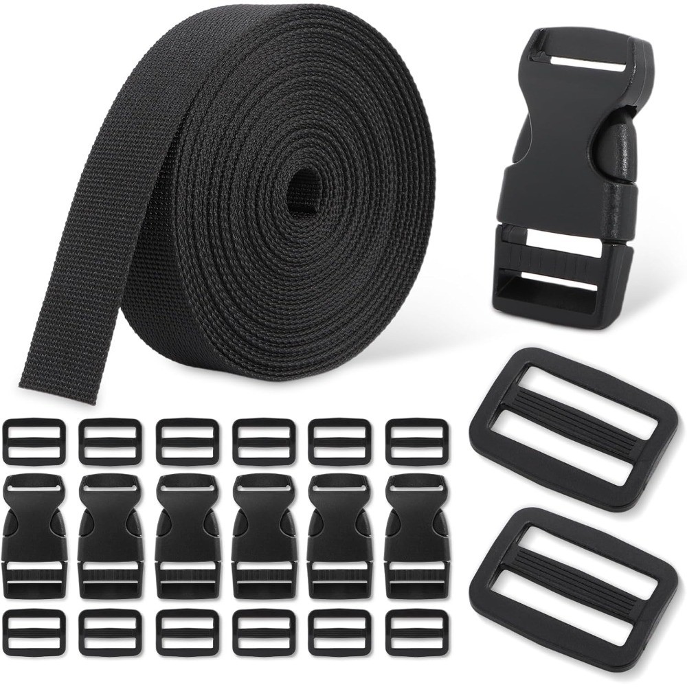 6 Yards 1 Inch Polyester Webbing Strap Kit with 6 Quick Release Buckles & 12 gallery