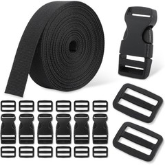 6 Yards 1 Inch Polyester Webbing Strap Kit with 6 Quick Release Buckles & 12
