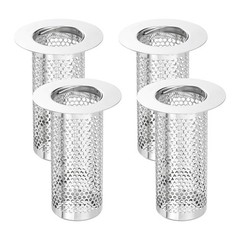 4 Pack Shower Drain Strainer 3.2″ x 2.2″ Stainless Steel Deep Sink Hair Catcher