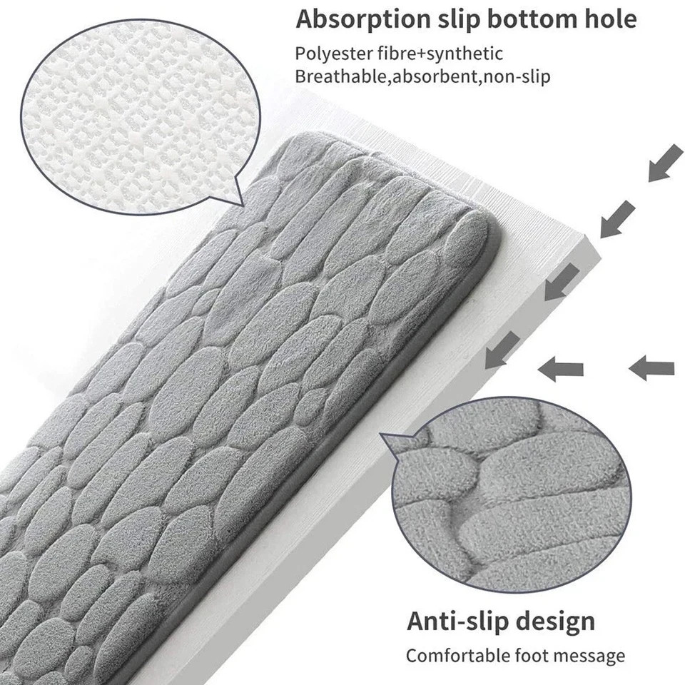 Super Water Absorbent Soft Memory Foam Bath Mat Non-Slip Bathroom Shower Rug gallery