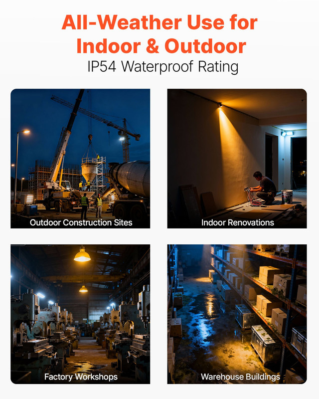 LED Temporary Work Light | 100W, 14400 lm, 5000K | Durable, Water-Resistant | Li gallery