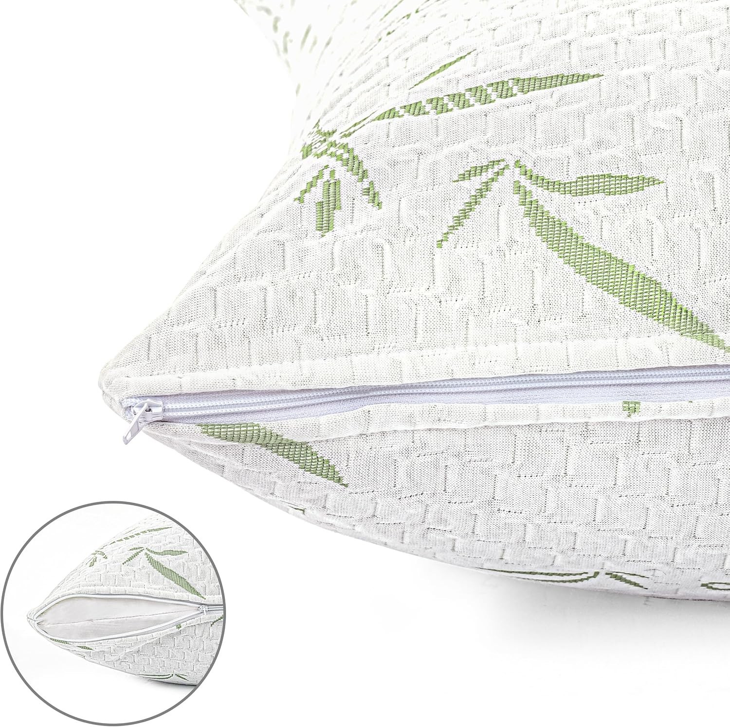 Premium Bamboo Pillow Protectors 2 Pack | Waterproof + Cooling | Zippered Covers gallery