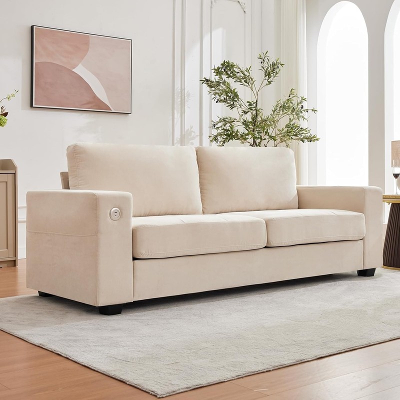 90" Oversized Sofa Comfy Deep Seat Chenille Upholstered Cloud Couch No Assembly gallery