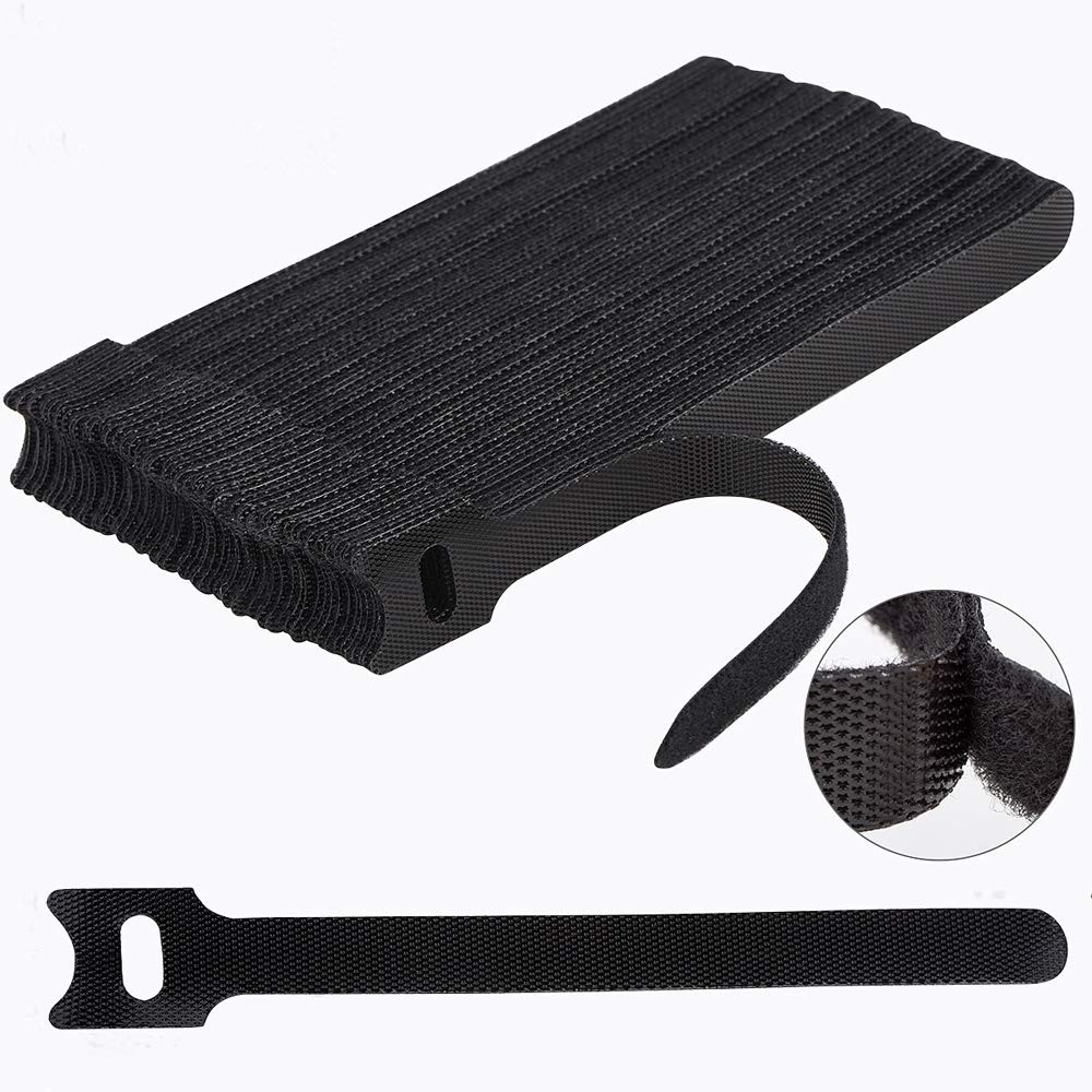 Nettbe 60 PCS 6 Inches Reusable Cable Ties, Adjustable 6inches-60PCS, Black gallery