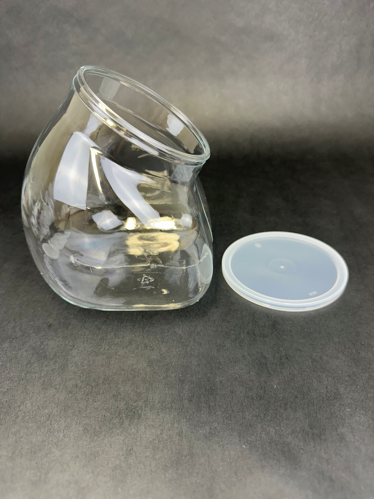 MADE IN THE USA 6 Pack, 94oz. Plastic Candy Jars with Lid, Flattened Globe, gallery