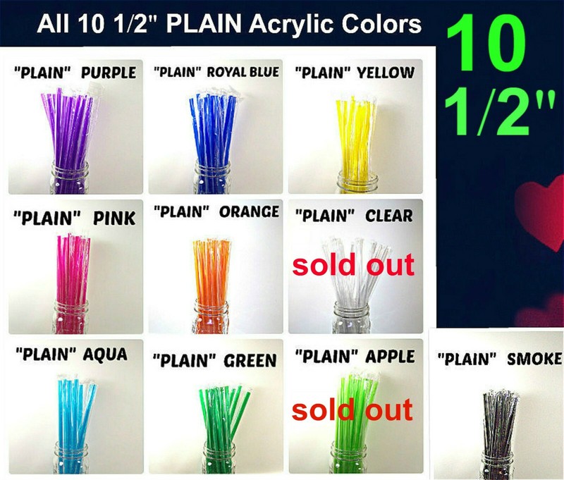 PLAIN ACRYLIC STRAWS, Solid Colors, Individually Wrapped, Reusable gallery