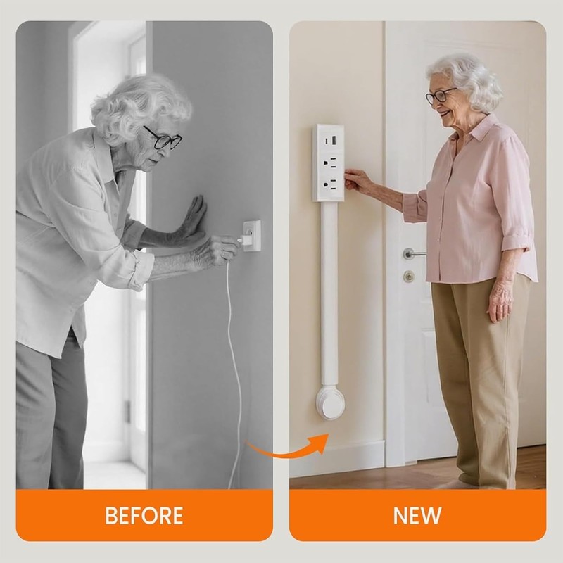 Electrical Outlet Expander Power Socket Extender Sofas 180° Rotating plug US gallery