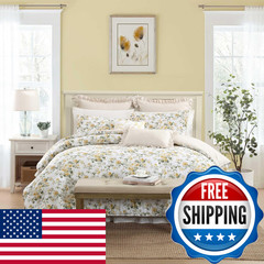 Laura Ashley – Full/Queen Comforter Set Premium Cotton Bedding Matching Shams