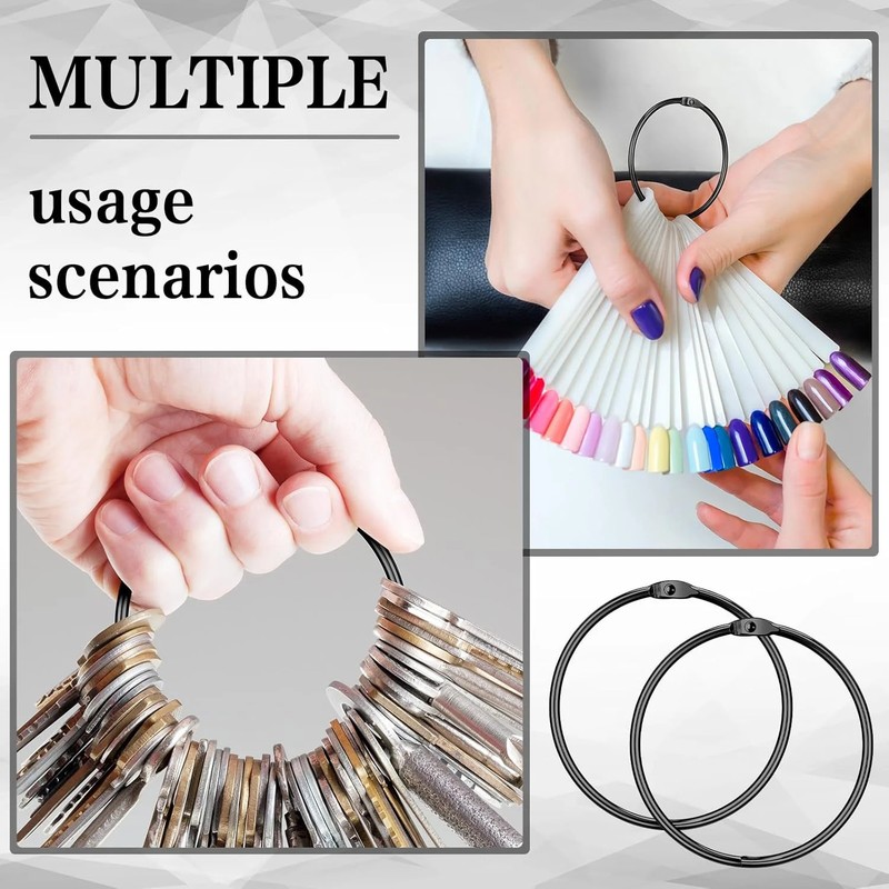 24 Pack 4 Inches Large Loose Leaf Binder Rings Curtain Hooks Rings Shower Hook f gallery