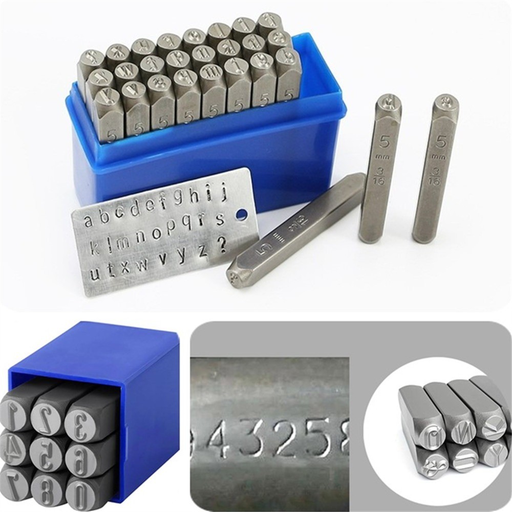 36PCS Steels Number and Letter Stamp Set 3/16"5mm A-Z 0-9 Metal Punch Press Tool gallery