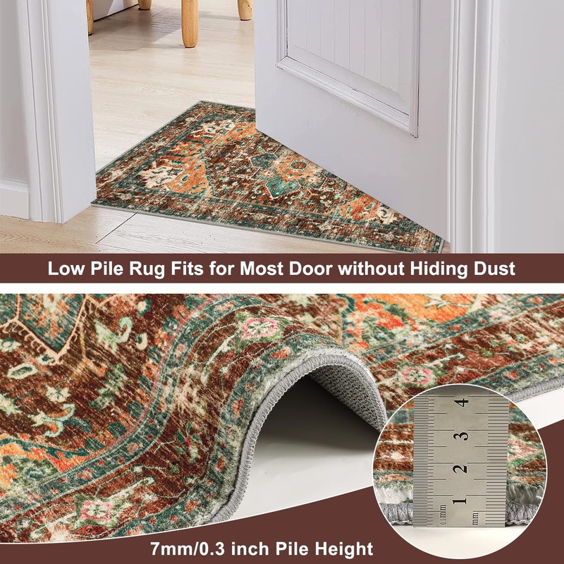 Yamaziot Washable Runner Rug, 2x8 Non-Slip Boho Vintage Hallway Rug Runner wi... gallery