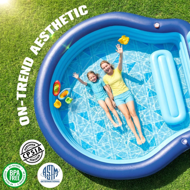 AixPool Inflatable Pool with Seats and Headrest,Oversized Thickened Large Blo... gallery