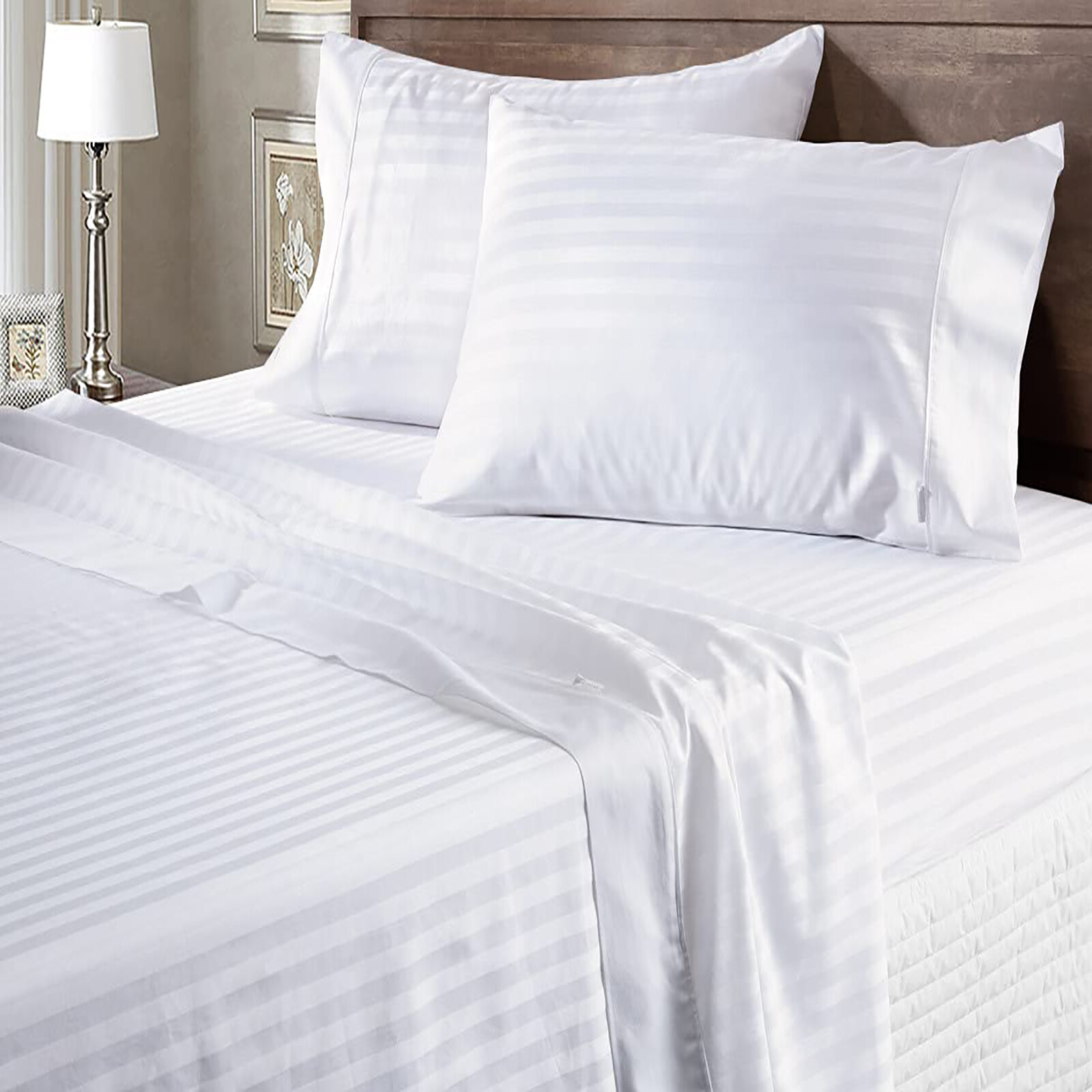 Full Size Select Bedding Item & Stripe Colors Egyptian Cotton 1000 Thread Count gallery