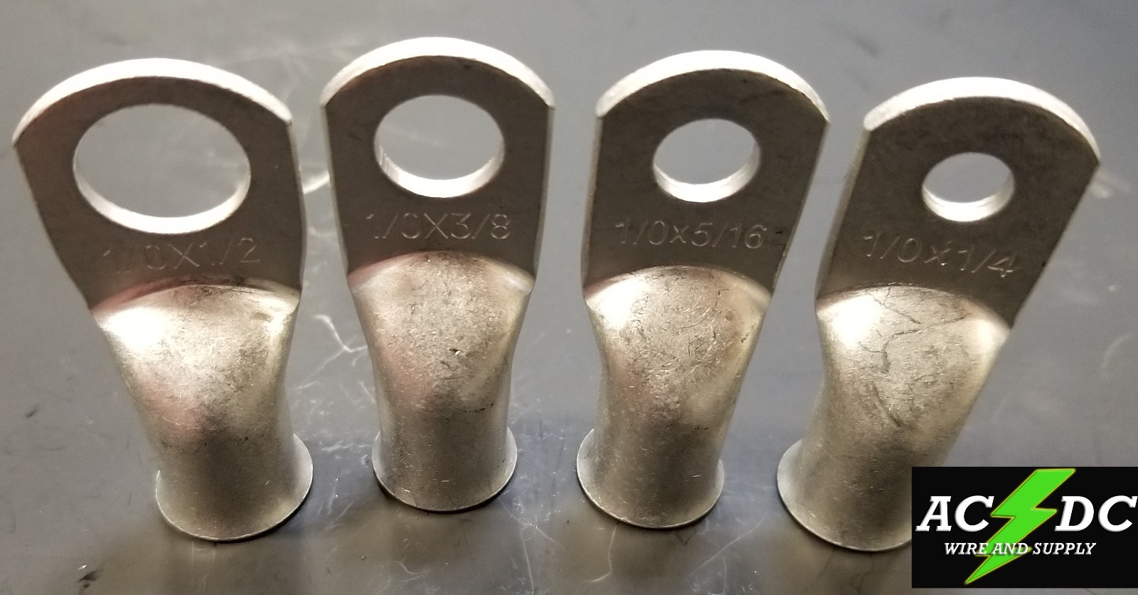 1/0 AWG Cable Lugs Ring Terminals Battery Wire Connectors Pure Copper Tinned gallery