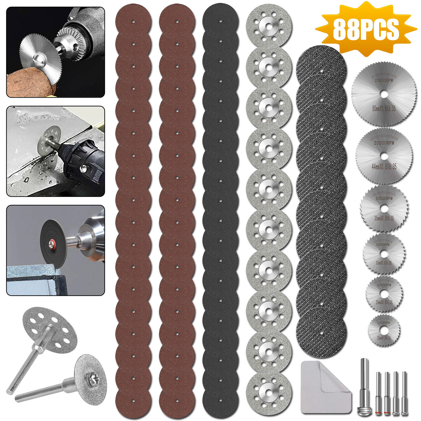 88x Diamond Cutting Wheel For Dremel Rotary Tool Die Grinder Metal Cut Off Disc gallery